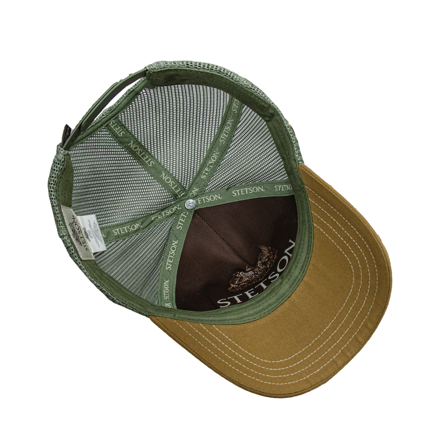 Khaki Arrowhead Patch Trucker Cap (STS09)