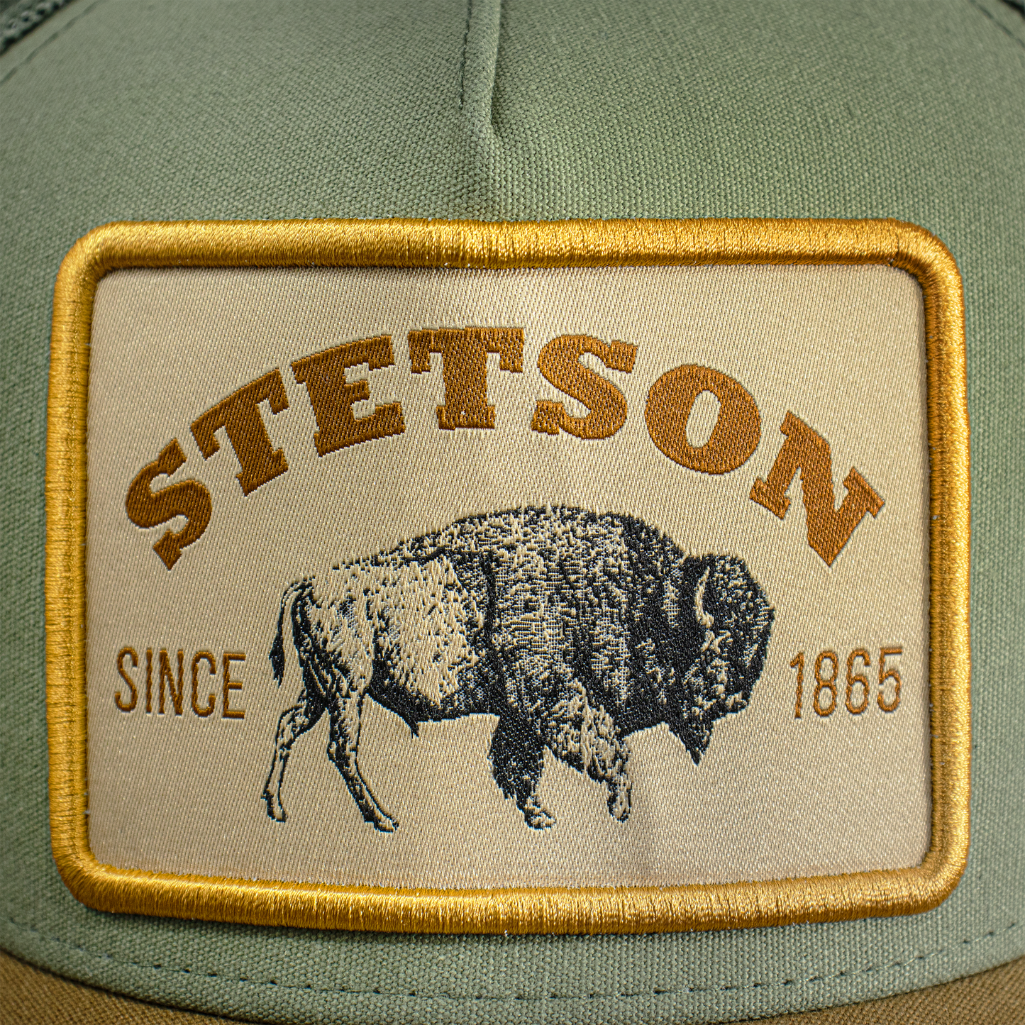 Khaki Arrowhead Patch Trucker Cap (STS09)